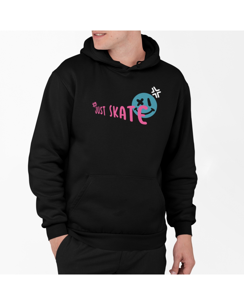 Принтованный яркий мужской худи трёхнитка Mishe 330033 черный