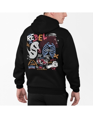 Худи стильный мужской трёхнитка Rebel Mishe 330043 черный