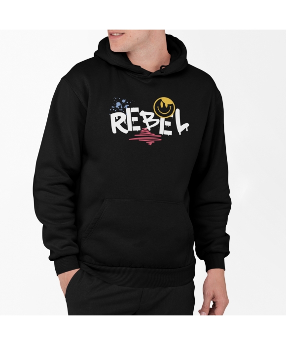 Худі стильний чоловічий тринитка Rebel Mishe 330043 чорний