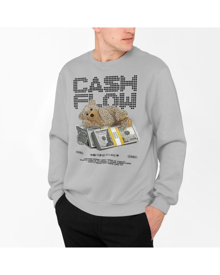 Свитшот трёхнитка мужской Cash Flow (серый меланж)
