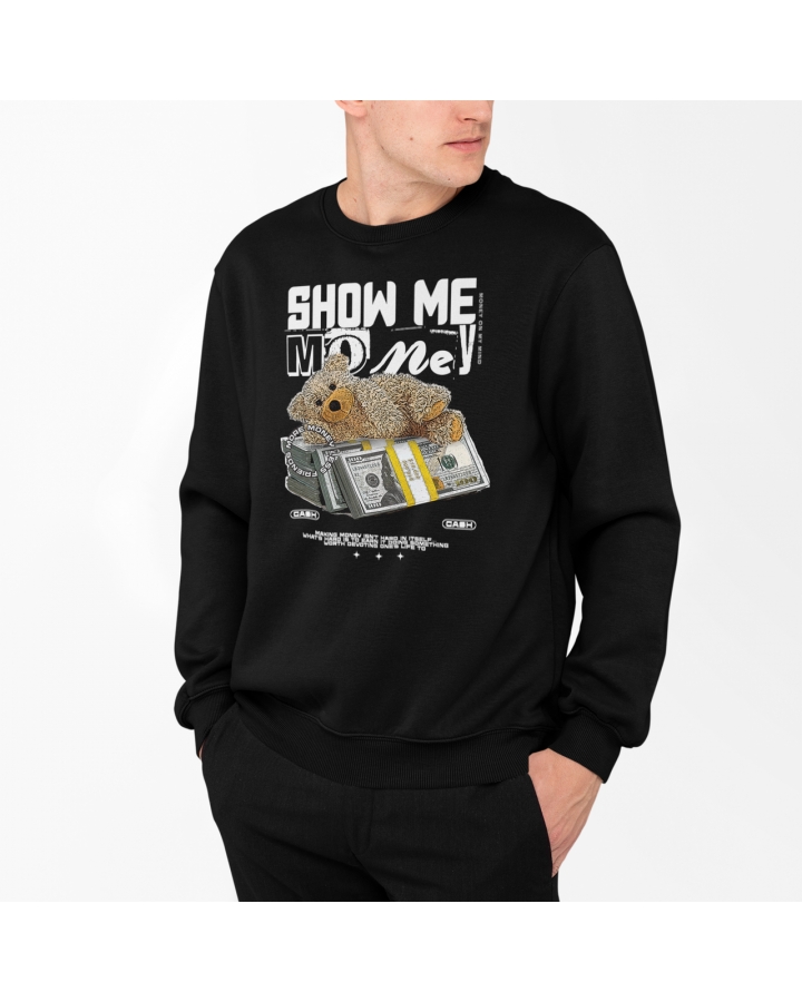 Мужской теплый свитшот Show me money (черный)