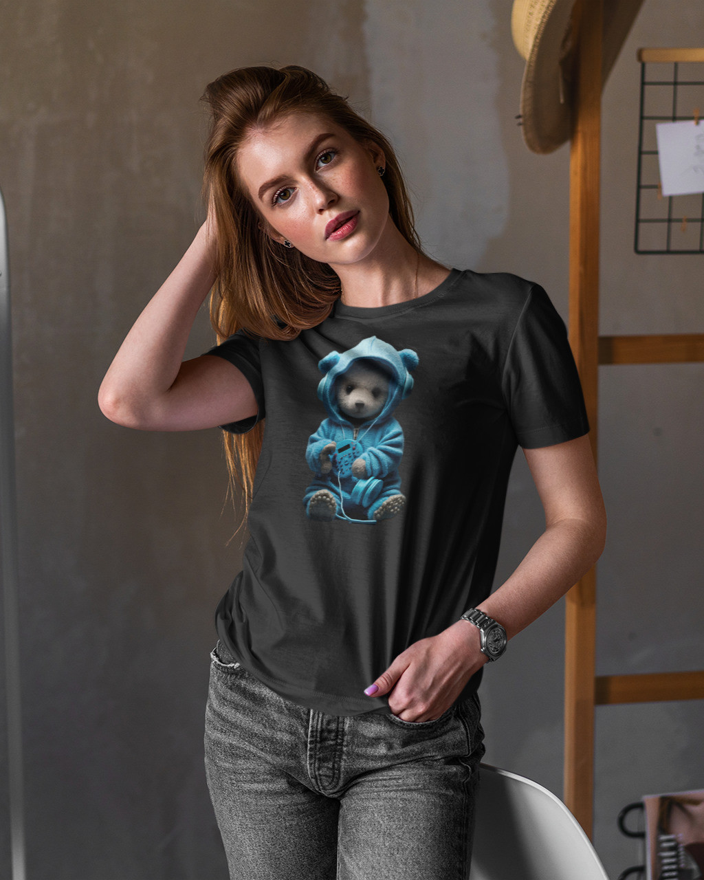 Жіноча стильна футболка ведмедики Mishe 2000400421 чорна