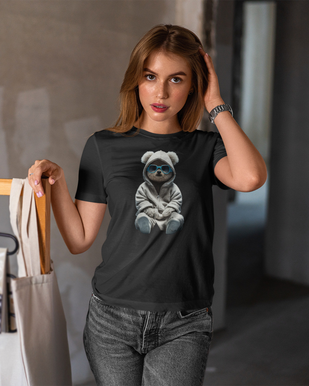 Женская футболка мишки Taddy Mishe 200040040 черная