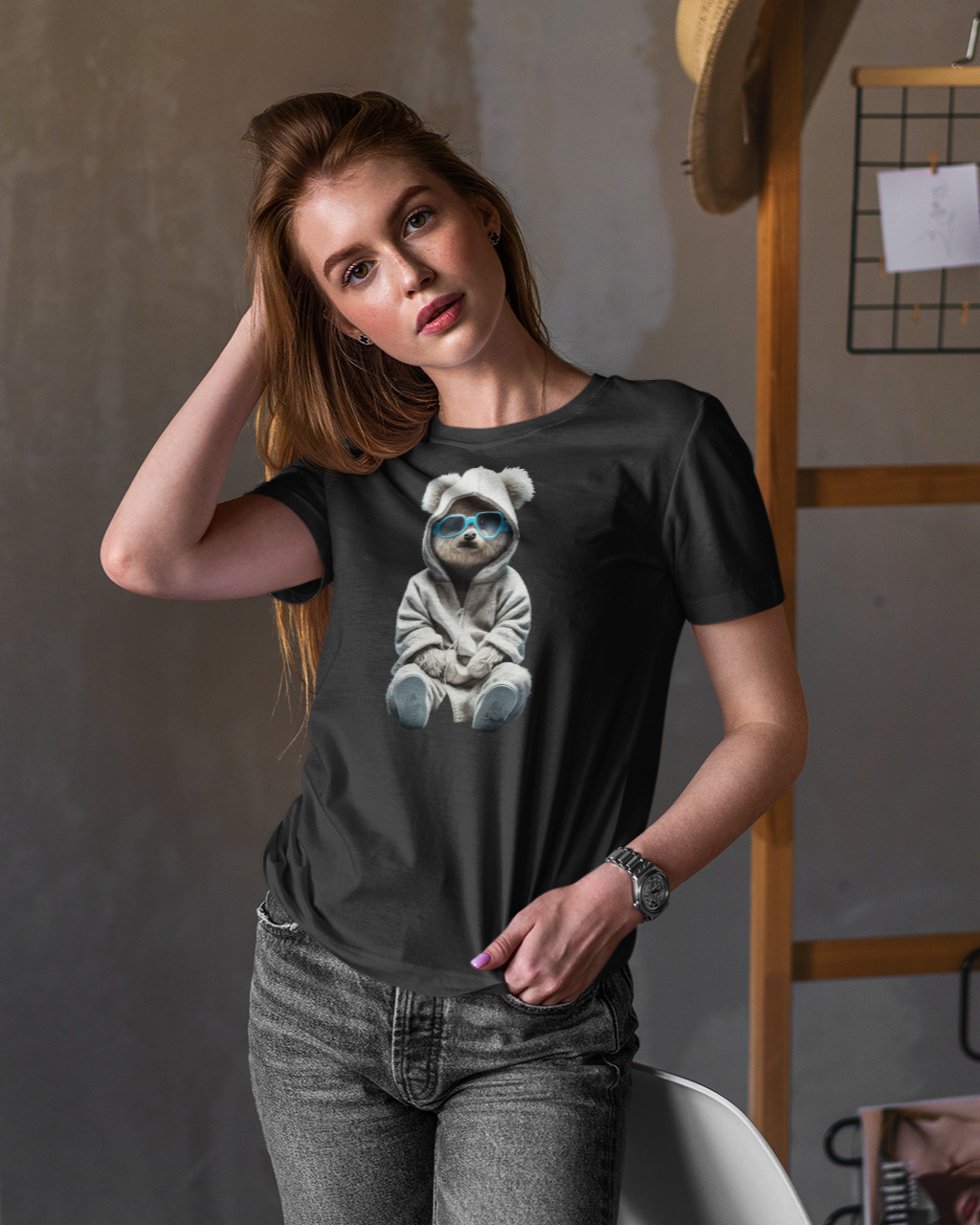 Женская футболка мишки Taddy Mishe 200040040 черная