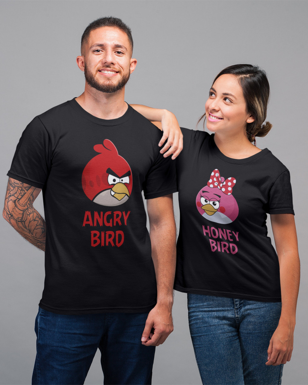 Парные футболки "Angry bird" (черный / белый) Mishe 2000400406