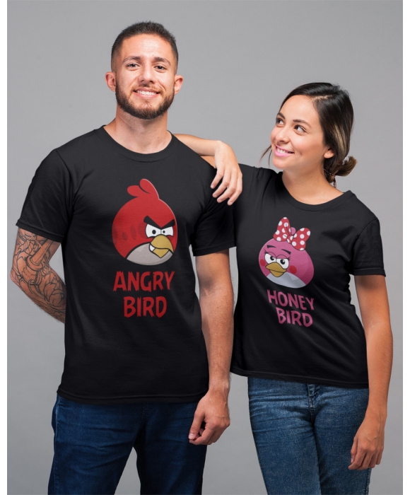 Парные футболки "Angry bird" (черный / белый) Mishe 2000400406