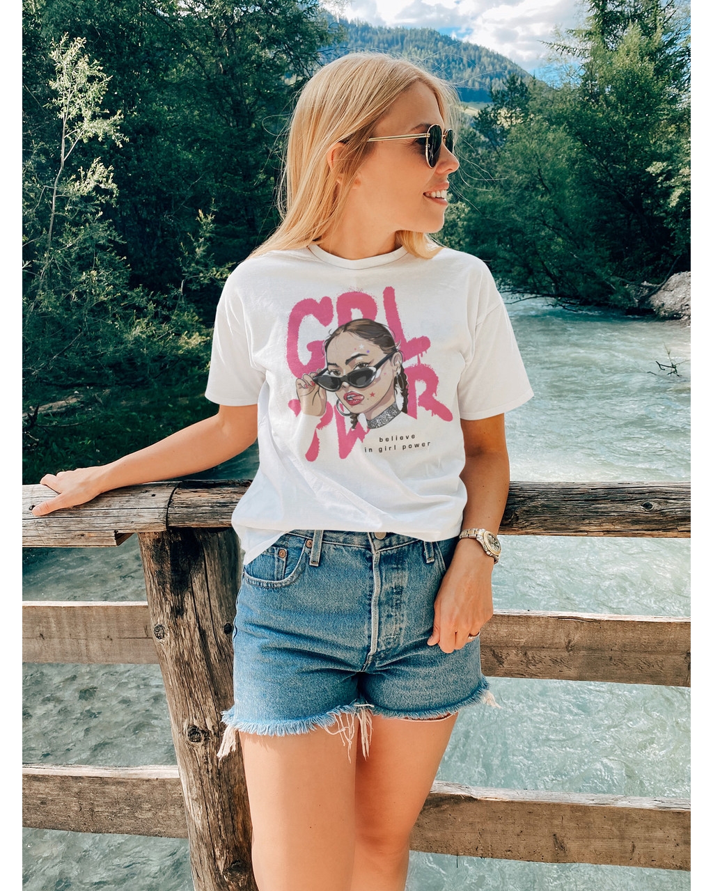 Жіноча футболка повсякденна Girl 200040081