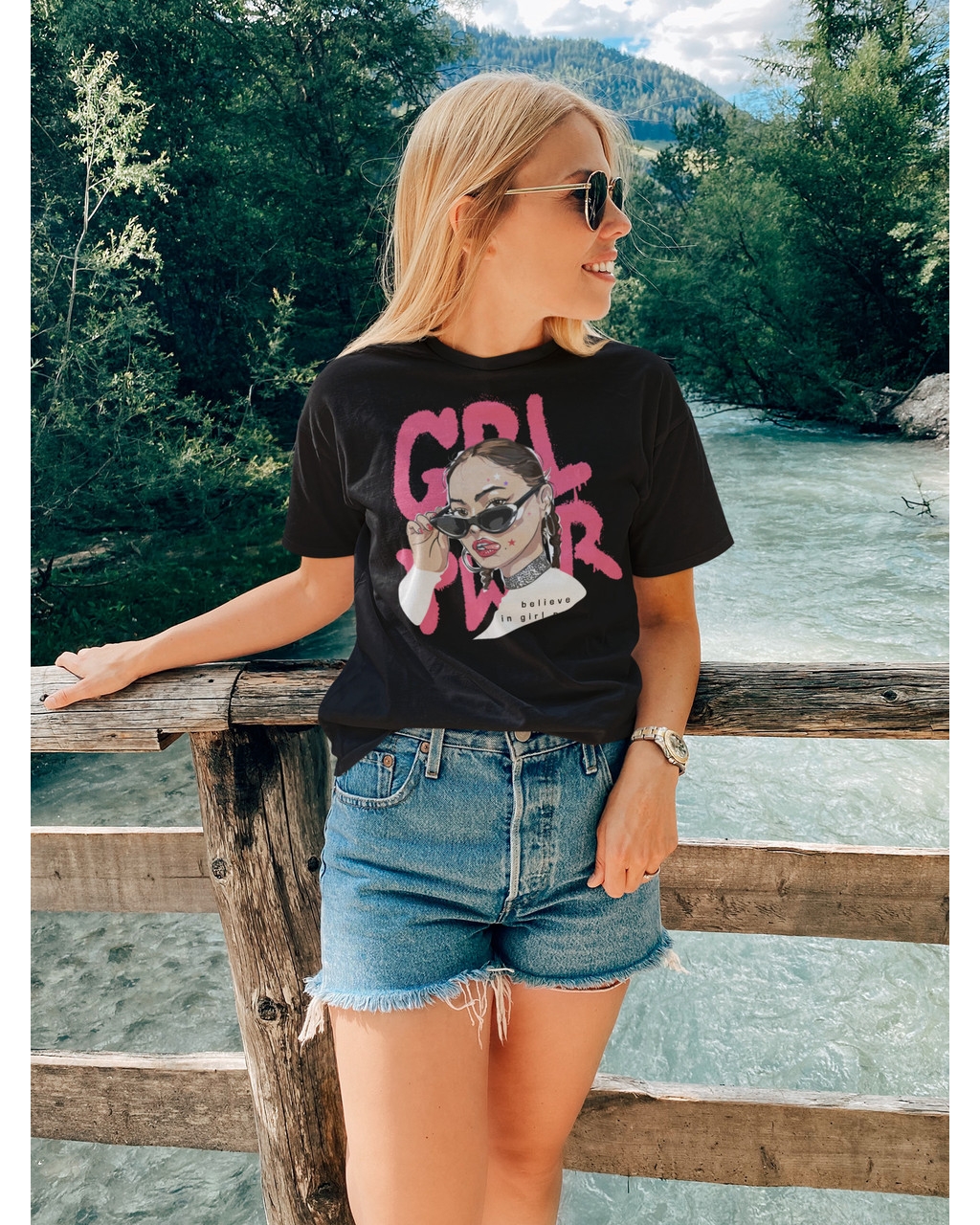 Жіноча футболка повсякденна Girl 200040081