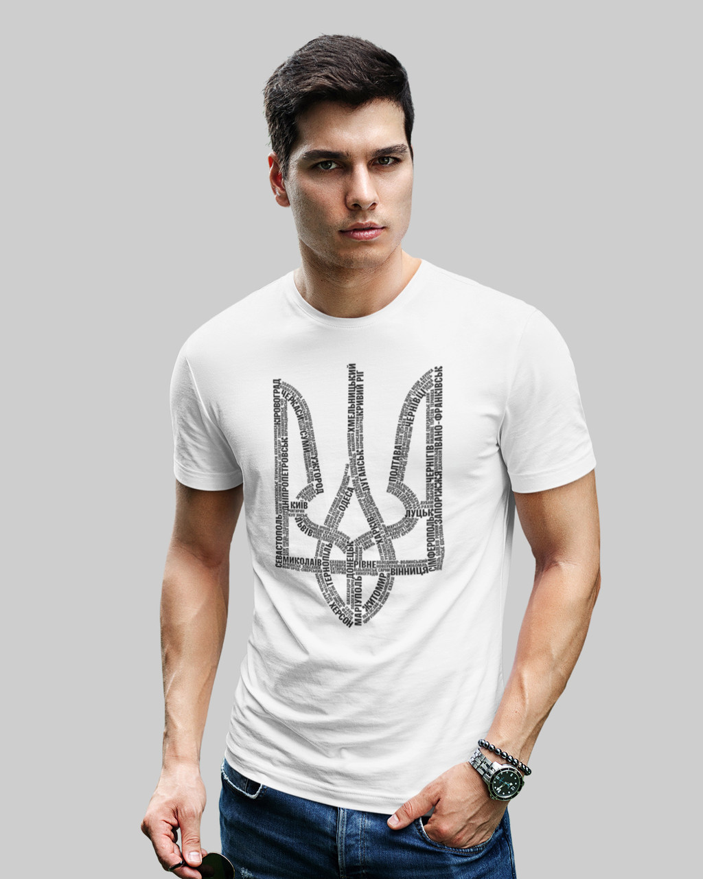 Мужская футболка с гербом белая Mishe 1110027