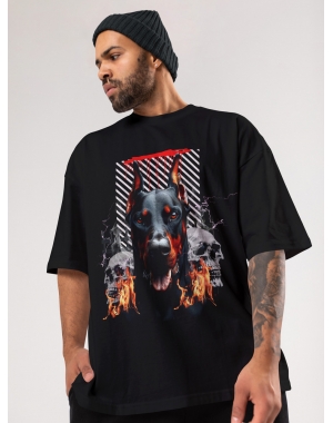 Чоловіча футболка оверсайз Mishe Urban 113004 чорна велика щільність