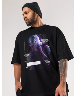 Чоловіча футболка оверсайз Mishe Urban 113013 чорна щільна