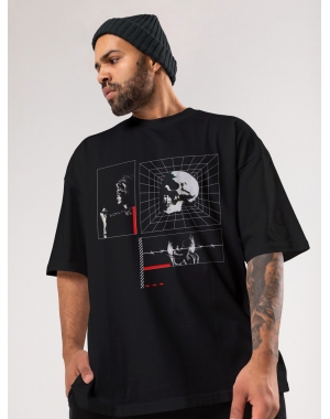 Чоловіча футболка оверсайз Mishe Urban 113016 чорна щільна