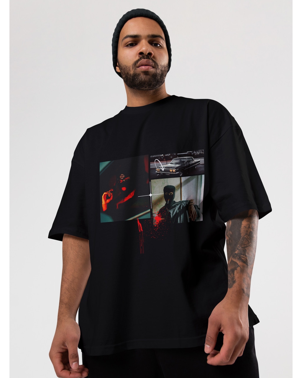 Чоловіча футболка оверсайз Mishe Urban 113019 чорна щільна