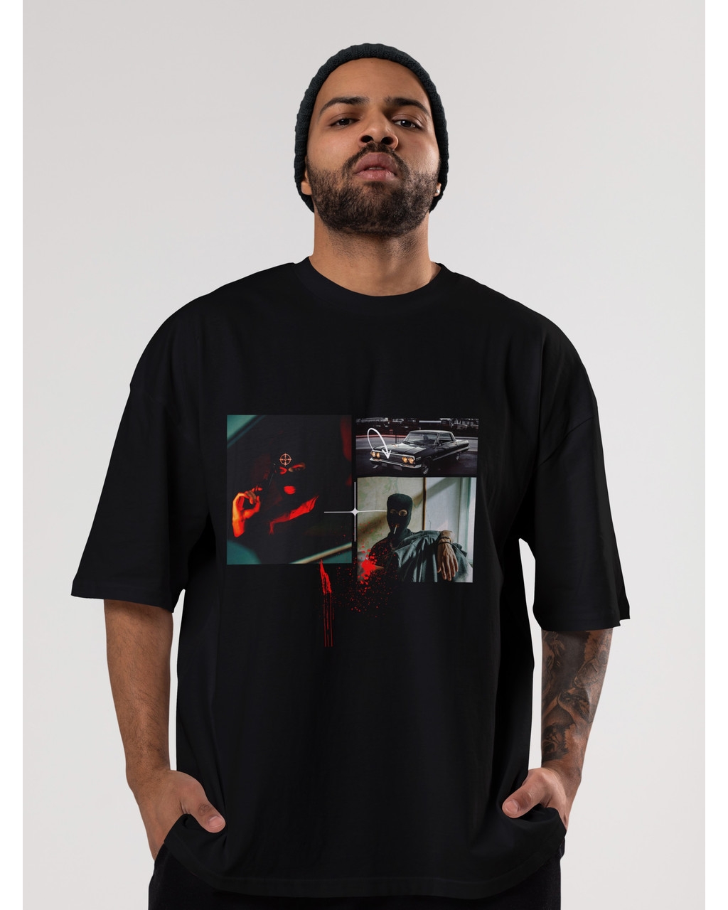 Чоловіча футболка оверсайз Mishe Urban 113019 чорна щільна