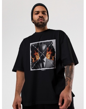 Чоловіча футболка оверсайз Mishe Urban 113022 чорна щільна