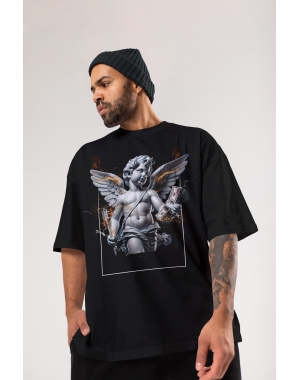 Чоловіча футболка оверсайз Mishe Urban 113028 чорна щільна