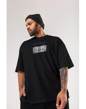 Чоловіча футболка оверсайз Mishe Urban 113029 чорна щільна