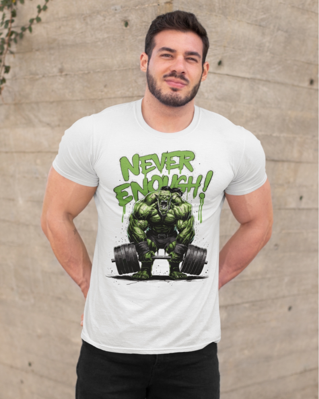 Чоловіча спортивна футболка "NEVER ENOUGH" Mishe 11320014-1 біла