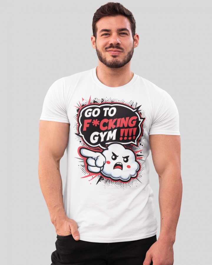 Чоловіча спортивна футболка "Go to F*cking gym!!!" Mishe 11320015-1 біла