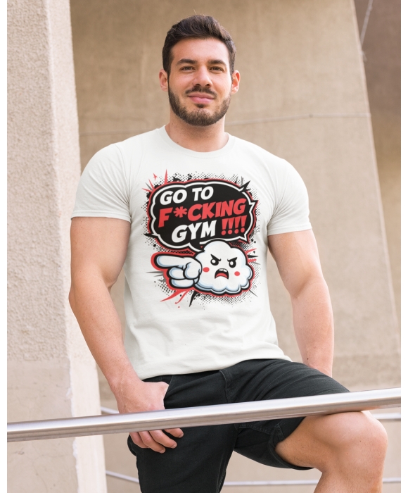 Чоловіча спортивна футболка "Go to F*cking gym!!!" Mishe 11320015-1 біла