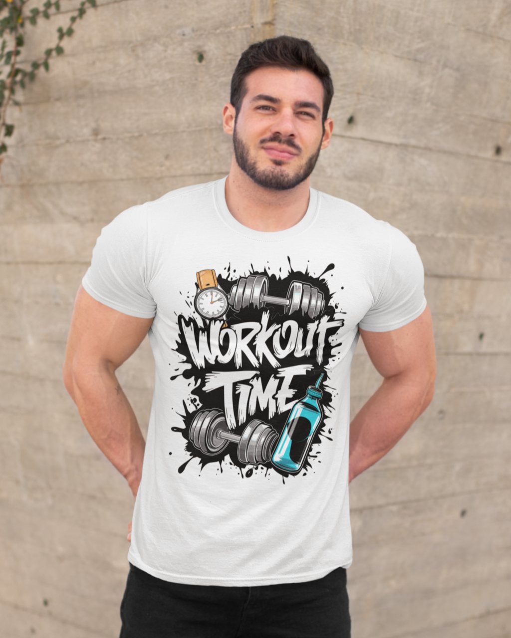 Чоловіча спортивна футболка "Workout Time" Mishe 11320016-1 біла