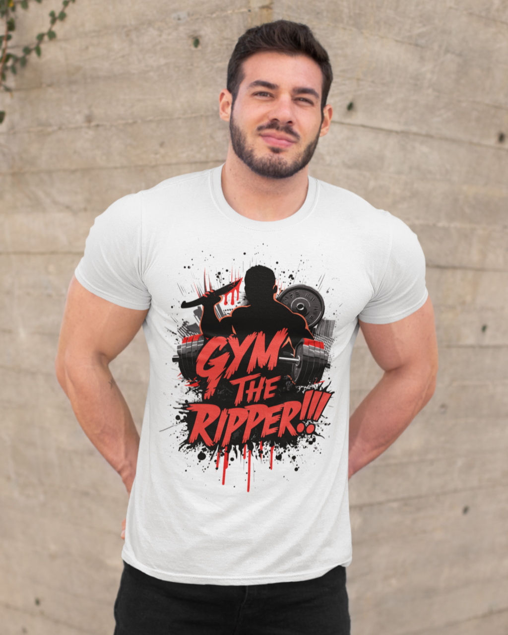 Чоловіча спортивна футболка "Gym the Ripper" Mishe 11320017-1 біла