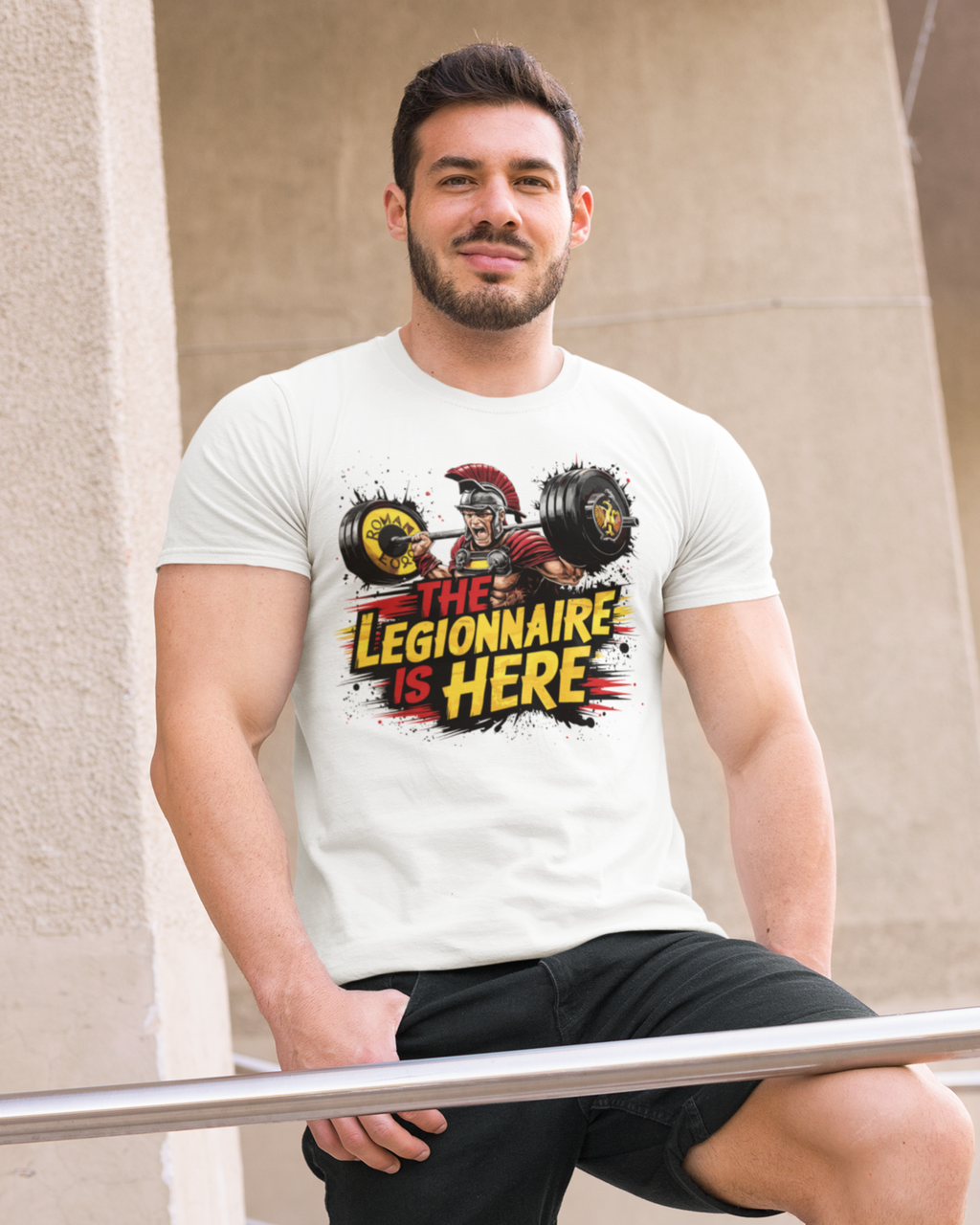 Чоловіча спортивна футболка "The Legionnaire is HERE" Mishe 11320018-1 біла