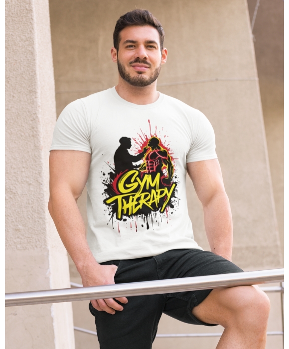 Чоловіча спортивна футболка "Gym Therapy" Mishe 11320020-1 біла