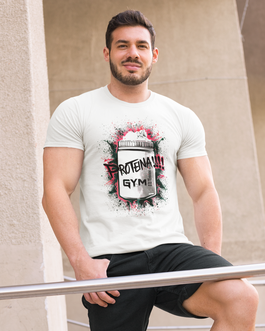 Мужская спортивная футболка "Proteina!" Mishe 11320022-1 белая