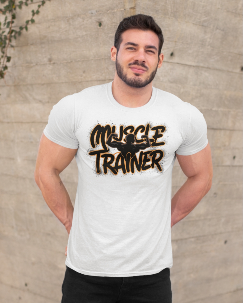 Чоловіча спортивна футболка "Muscle Trainer" Mishe 11320024-1 біла