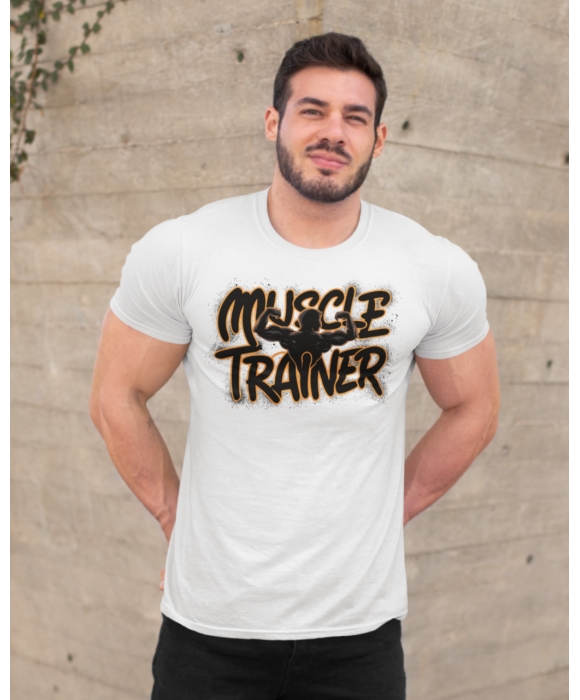 Чоловіча спортивна футболка "Muscle Trainer" Mishe 11320024-1 біла