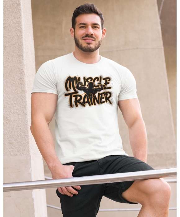 Чоловіча спортивна футболка "Muscle Trainer" Mishe 11320024-1 біла