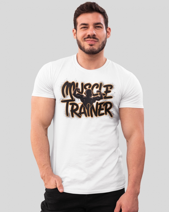 Чоловіча спортивна футболка "Muscle Trainer" Mishe 11320024-1 біла