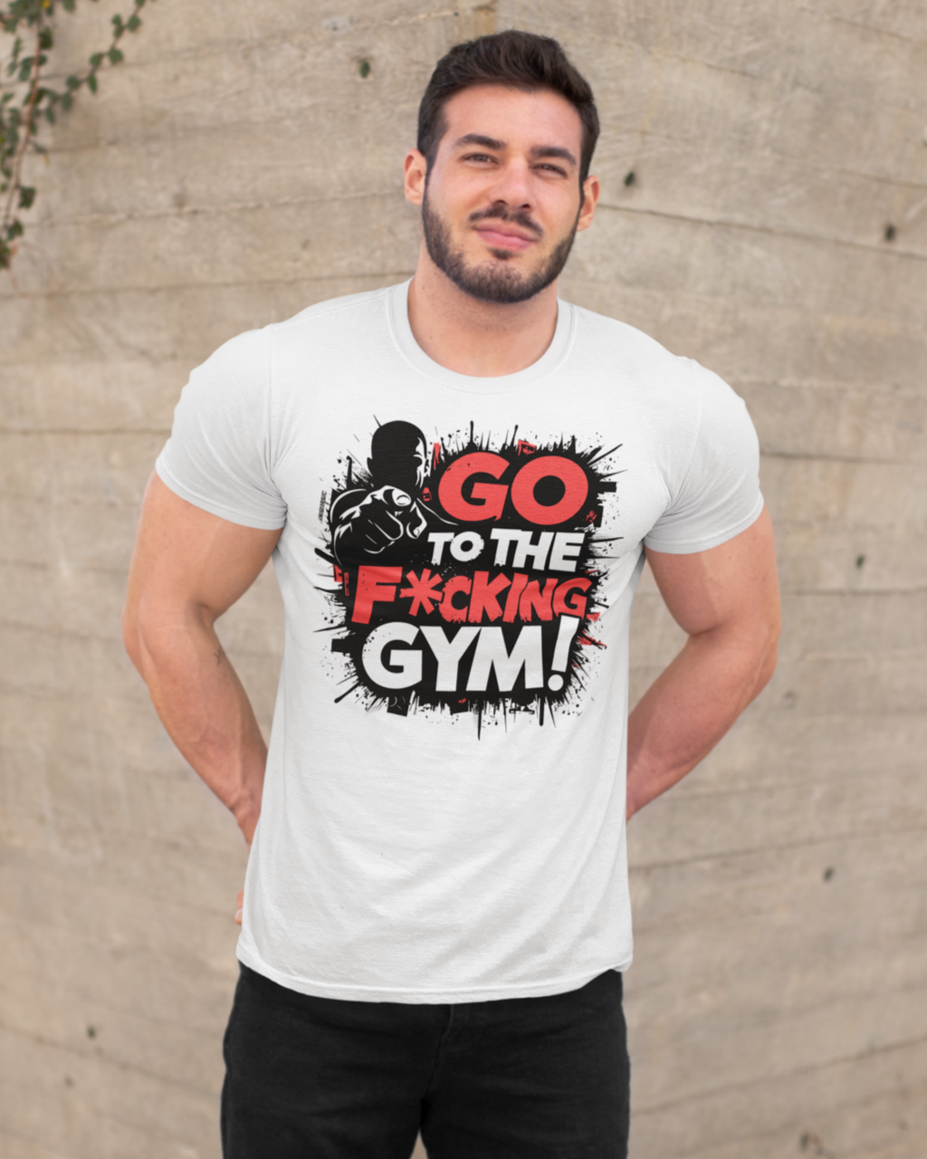 Чоловіча спортивна футболка "Go to the F*cking gym!" Mishe 11320025-1 біла