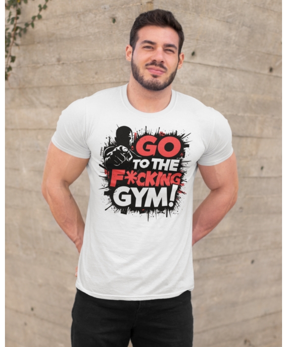 Мужская спортивная футболка "Go to the F*cking gym!" Mishe 11320025-1 белая