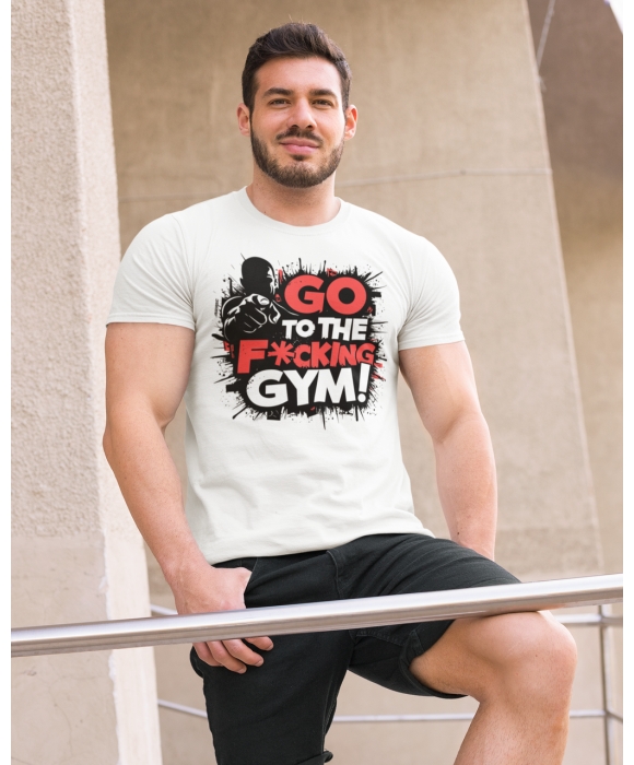 Мужская спортивная футболка "Go to the F*cking gym!" Mishe 11320025-1 белая