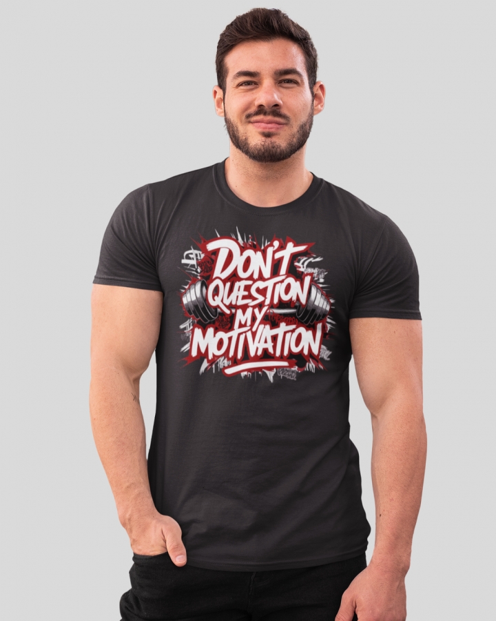 Мужская спортивная футболка "Dont question my motivation!" Mishe 11320029 черная