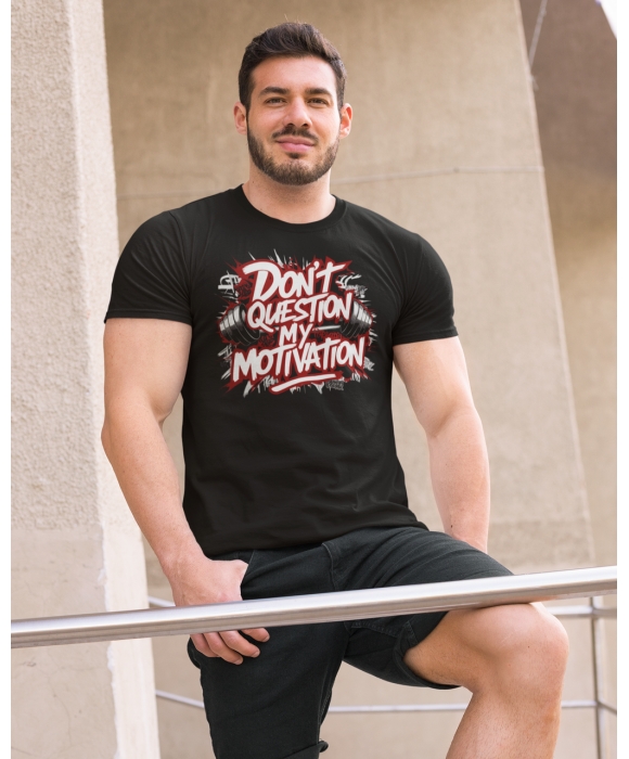 Мужская спортивная футболка "Dont question my motivation!" Mishe 11320029 черная