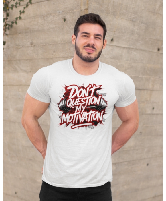 Мужская спортивная футболка "Dont question my motivation!" Mishe 11320029-1 белая