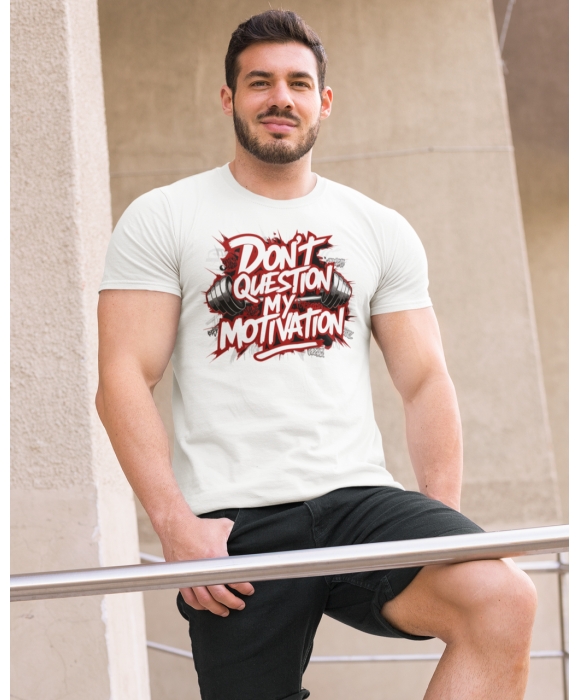 Мужская спортивная футболка "Dont question my motivation!" Mishe 11320029-1 белая