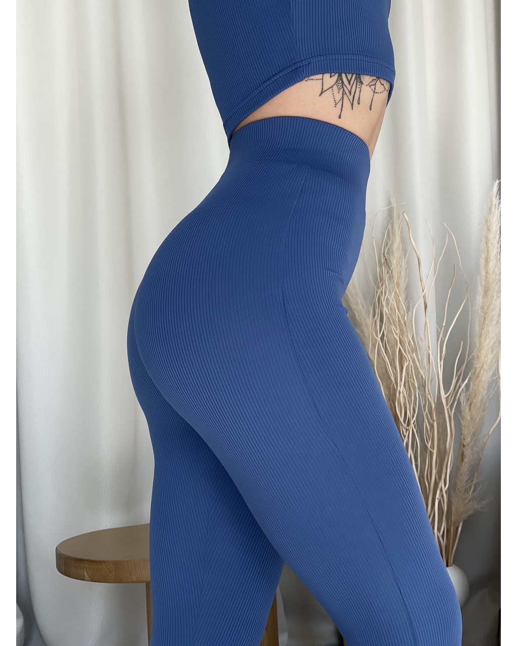 Сині лосини з високою талією та рубчиковою фактурою Ponto 600000285