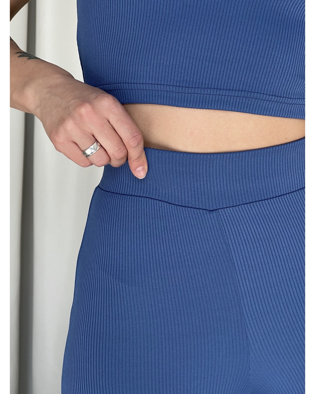 Сині лосини з високою талією та рубчиковою фактурою Ponto 600000285