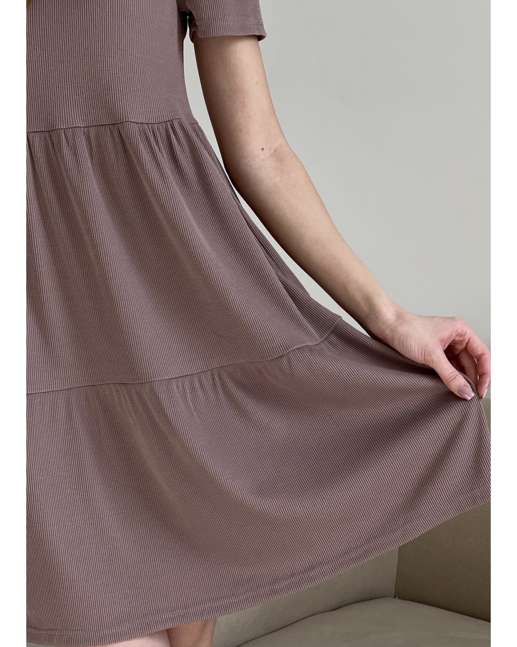 Вільна сукня трапеція міді колір мокко Merlini Марконі 700001224