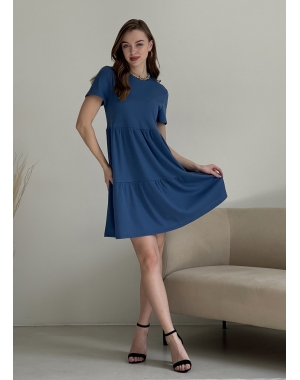 Вільна сукня трапеція міді синя Makroni 700001231