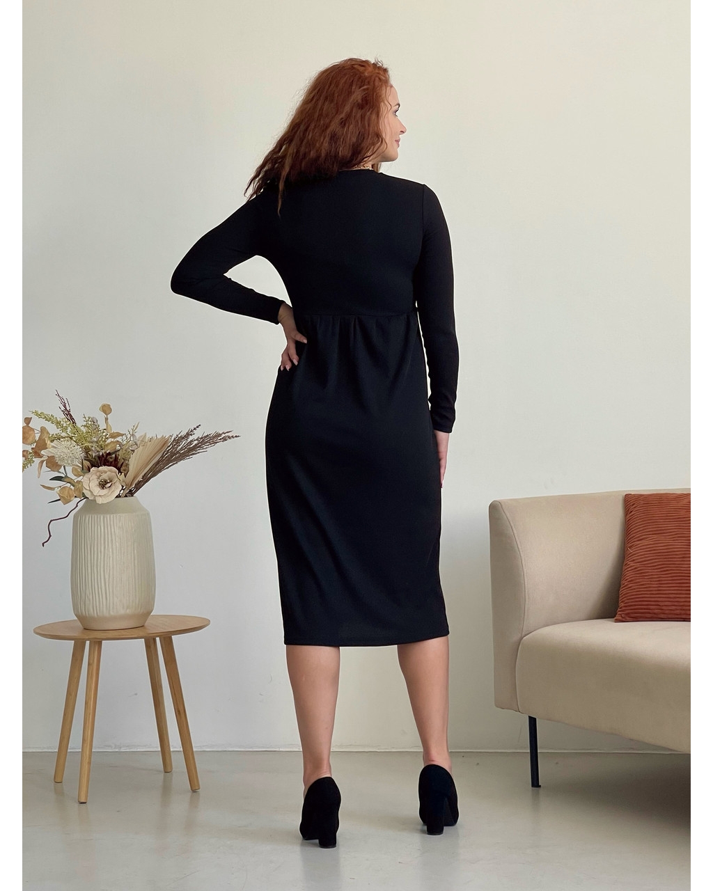 Длинное не обтягивающее платье черное Merlini Донато 700001381