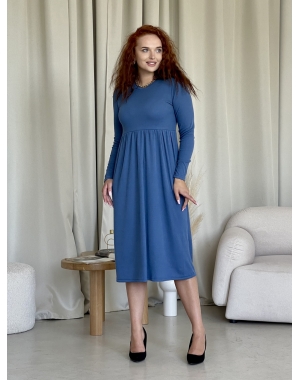 Довга не обтягуюча сукня синя Donato 700001391