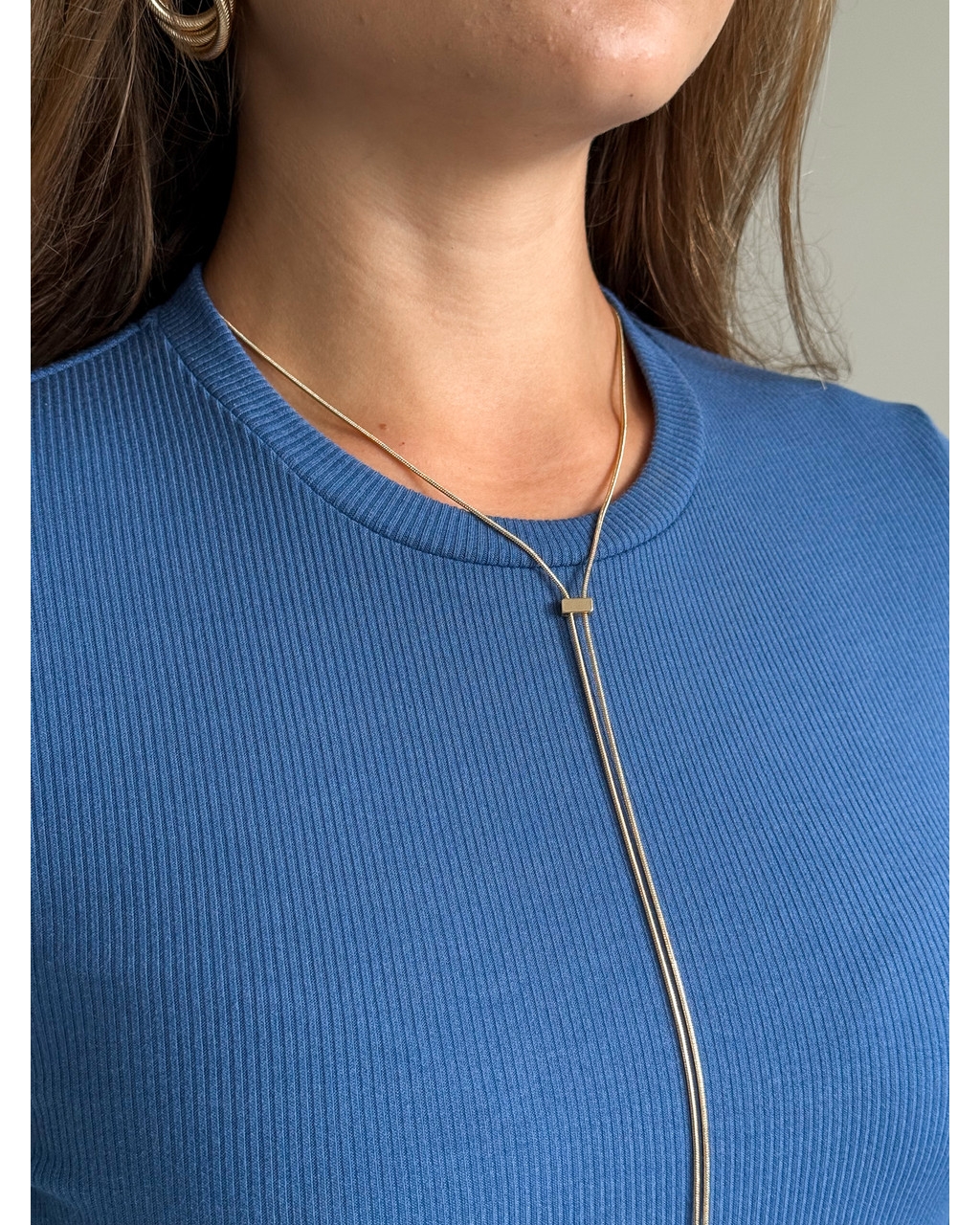 Свободное платье в рубчик синее Anno 700001503