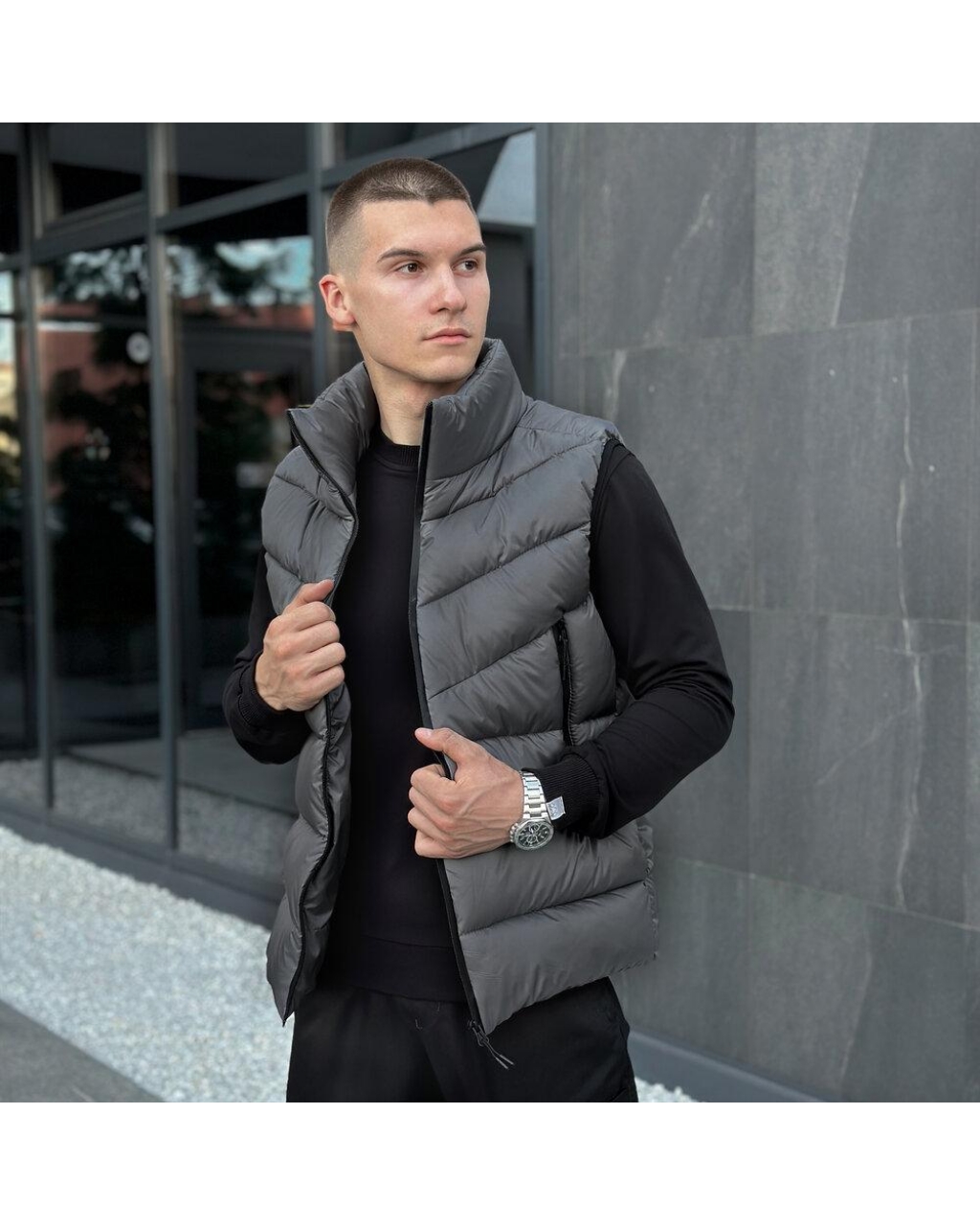 Жилет Puffer Темно-серый