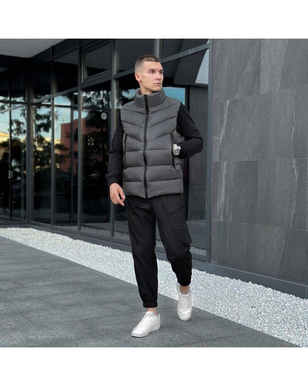 Жилет Puffer Темно-серый