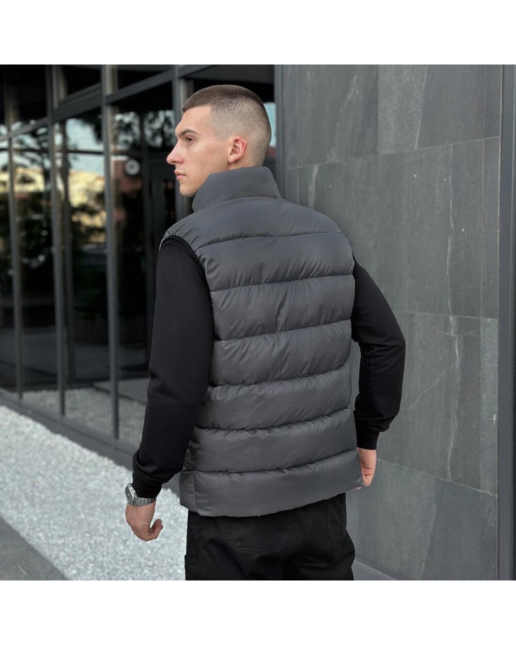 Жилет Puffer Темно-серый